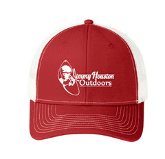 Jimmy Houston Outdoors Meshback Hat-Adjustable Red White